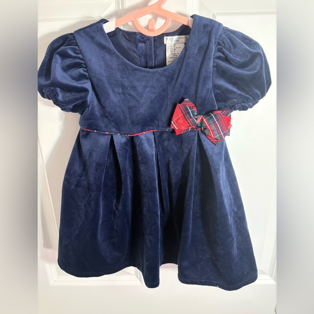 Max Studio Kids Navy Velvet Dress 3T